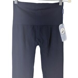 Elietian Leggings Women One Size Navy Blue High Waisted Seamless Stretch Workout